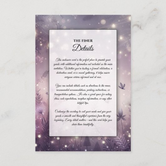 Starlit Enchantment in Bloom Informatiekaartje (Voorkant)