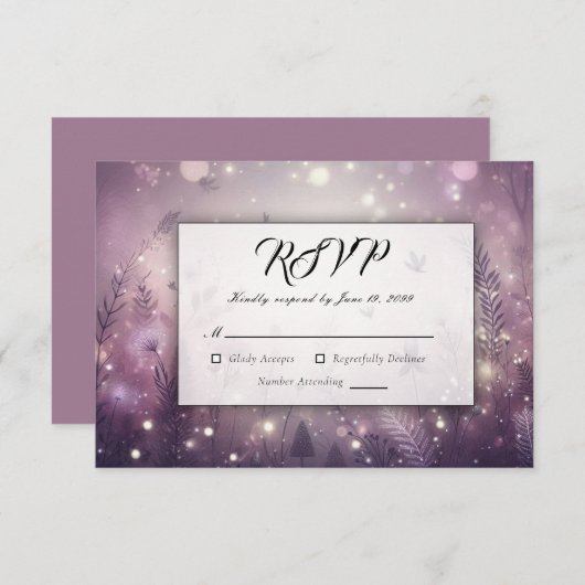 Starlit Enchantment in Bloom RSVP Kaartje (Voorkant / Achterkant)
