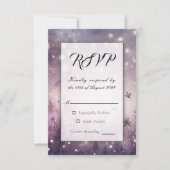Starlit Enchantment in Bloom Wedding RSVP Kaartje (Voorkant)