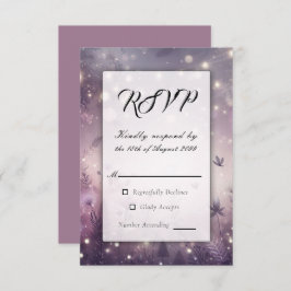 Starlit Enchantment in Bloom Wedding RSVP Kaartje