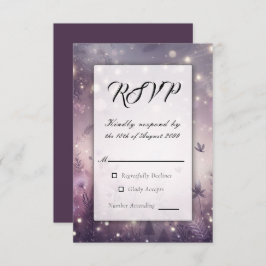 Starlit Enchantment in Bloom Wedding RSVP Kaartje