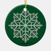 Starlit Evergreen Snowflake — Elegant Ornament (Voorkant)