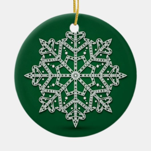 Starlit Evergreen Snowflake — Elegant Ornament (Voorkant)