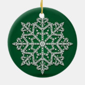 Starlit Evergreen Snowflake — Elegant Ornament (Achterkant)
