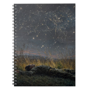 Starlit Field Dreaming Night Notitieboek
