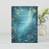 Starlit Forest Dream Huwelijksuitnodiging Kaart (Staand voorkant)