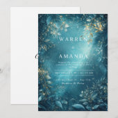 Starlit Forest Dream Huwelijksuitnodiging Kaart (Voorkant / Achterkant)