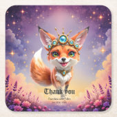 Starlit Fox of the Moonlit Meadows. Kartonnen Onderzetters (Voorkant)