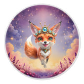 Starlit Fox of the Moonlit Meadows. Keramische Knop (Voorkant)