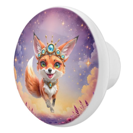 Starlit Fox of the Moonlit Meadows. Keramische Knop (Rechts)