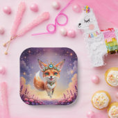 Starlit Fox of the Moonlit Meadows.  Papieren Bordje (Feest)