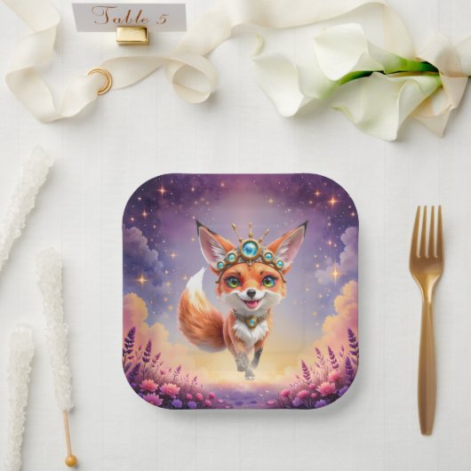 Starlit Fox of the Moonlit Meadows.  Papieren Bordje (Huwelijk)