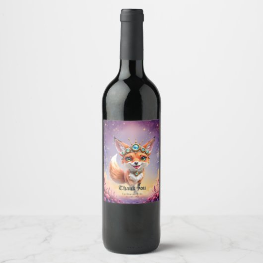 Starlit Fox of the Moonlit Meadows.  Wijn Etiket (Voorkant)