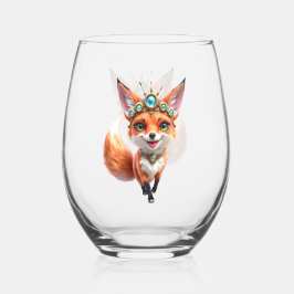 Starlit Fox of the Moonlit Meadows. Wijnglas Zonder Voet