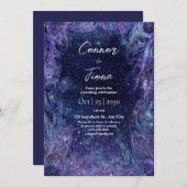 Starlit Galaxy bruiloft uitnodiging (Voorkant / Achterkant)