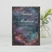 Starlit Garden Fantasy Uitnodiging voor een bruilo (Staand voorkant)