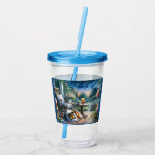 Starlit Garden Porch Sheltie Dream Acryl Drinkbeker (Achterkant)