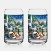 Starlit Garden Porch Sheltie Dream Blikvorm Glas (Achterkant)