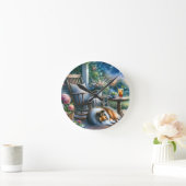 Starlit Garden Porch Sheltie Dream Ronde Klok (Huis)