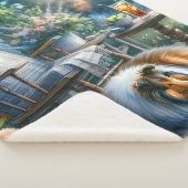 Starlit Garden Porch Sheltie Dream Sherpa Deken (3/4)