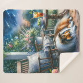 Starlit Garden Porch Sheltie Dream Sherpa Deken (Voorkant (horizontaal))