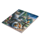 Starlit Garden Porch Sheltie Dream Tegeltje (Zijkant)