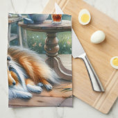 Starlit Garden Porch Sheltie Dream Theedoek (Quarter Fold)