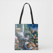 Starlit Garden Porch Sheltie Dream Tote Bag (Voorkant)