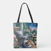 Starlit Garden Porch Sheltie Dream Tote Bag (Achterkant)