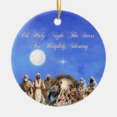Starlit Geboorte: Oh Heilige Nacht- Keramisch Ornament (Voorkant)