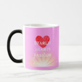 Starlit Harten Mode Rood Hart Glans Morphing Magische Mok (Links)