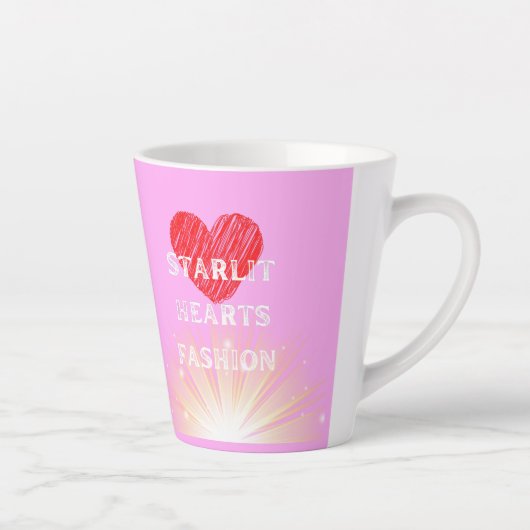 Starlit Harten Mode Rood Hart Shine Latte Mok (Rechts)