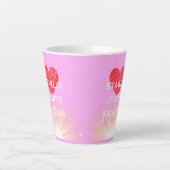 Starlit Harten Mode Rood Hart Shine Latte Mok (Voorkant)