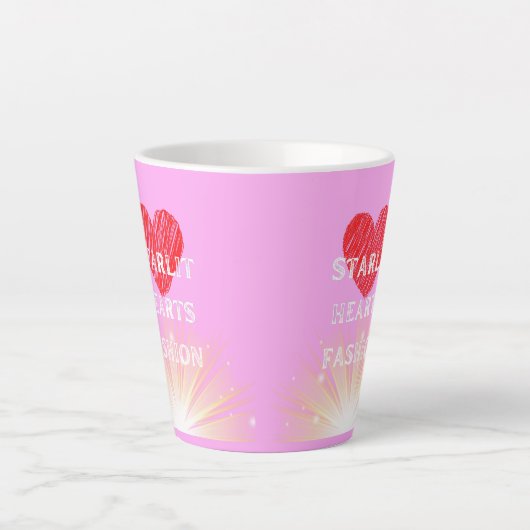 Starlit Harten Mode Rood Hart Shine Latte Mok (Voorkant)