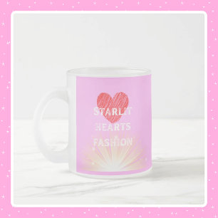 Starlit Harten Mode Rood Hart Shine Matglas Koffiemok