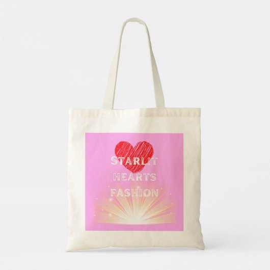 Starlit Harten Mode Rood Hart Shine Tote Bag (Achterkant)