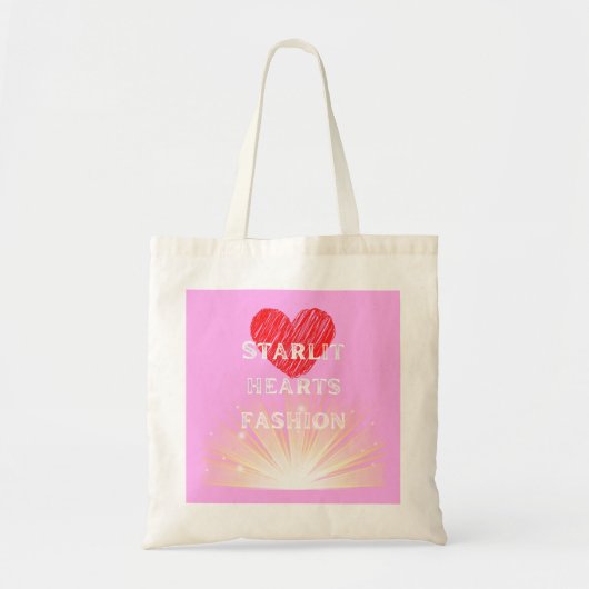 Starlit Harten Mode Rood Hart Shine Tote Bag (Voorkant)