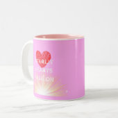 Starlit Harten Mode Rood Hart Shine Tweekleurige Koffiemok (Voorkant links)