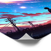 Starlit Horizon - Anime Space Poster (Hoek)