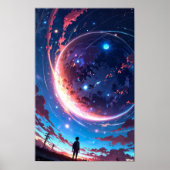 Starlit Horizon - Anime Space Poster (Voorkant)
