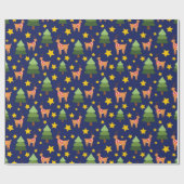 Starlit Kerstavond Elegante rendieren Naadloos Cadeaupapier (Vlak)