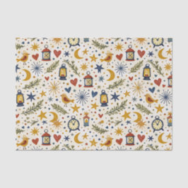 Starlit Lantern Folk Pattern Tissuepapier