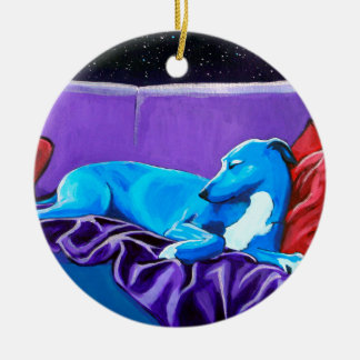 "Starlit lurcher" Keramisch Ornament