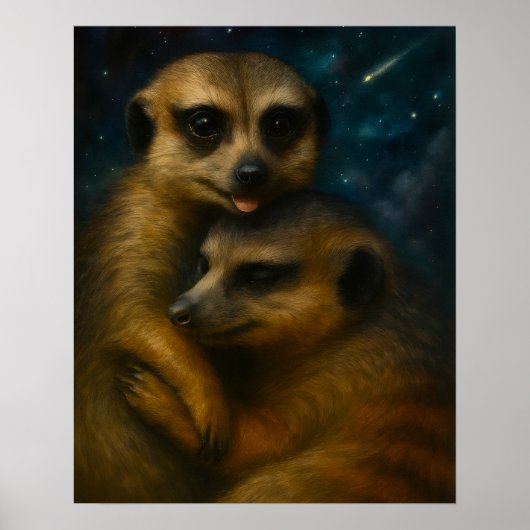Starlit Meerkat Embrace Poster (Voorkant)