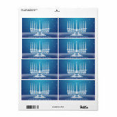 Starlit Menorah II Etiket (Full Sheet)