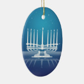 Starlit Menorah II Keramisch Ornament (Rechts)