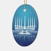Starlit Menorah II Keramisch Ornament (Links)