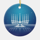 Starlit Menorah II Keramisch Ornament (Voorkant)