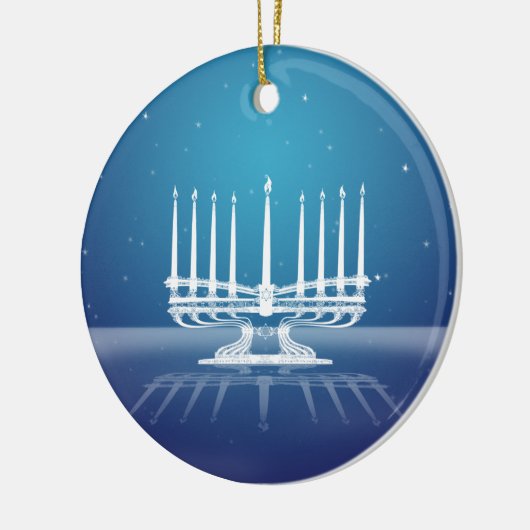 Starlit Menorah II Keramisch Ornament (Links)