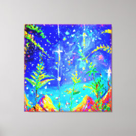 "Starlit Oerwoud" Cute Painting. Bestel nu Canvas Afdruk